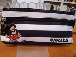 Estucher Negro a rayas Mafalda sencillo